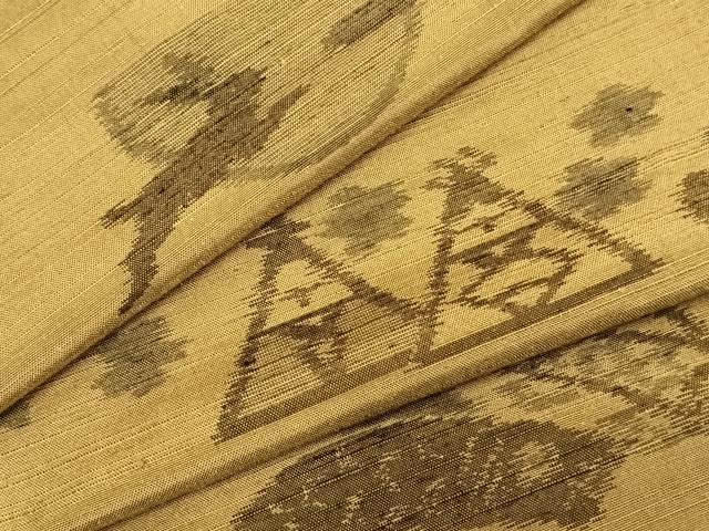平和屋着物▽上質な紬 単衣 トンボ 蜻蛉 勝虫 蝶 燕 鯉 正絹 逸品 AABC3860fy