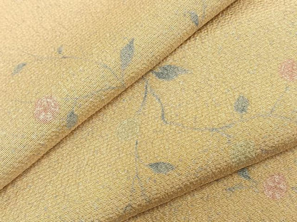 平和屋着物▽上質な小紋 単衣 枝花文 正絹 逸品 AABC3861fy
