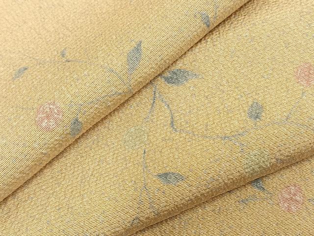 平和屋着物▽上質な小紋 単衣 枝花文 正絹 逸品 AABC3861fy