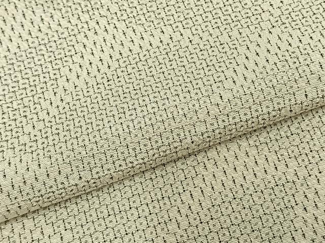 平和屋着物▽本塩沢 単衣 110亀甲 幾何学文様 正絹 逸品 AABC3863fy