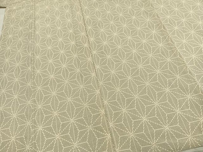 平和屋着物▽本塩沢 単衣 麻の葉文様 正絹 逸品 AABC3871fy