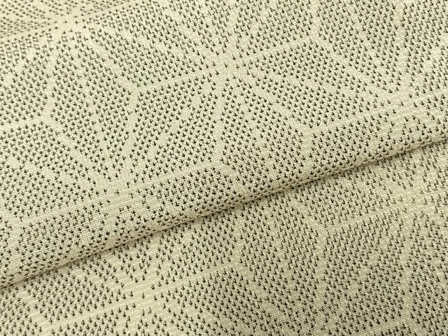 平和屋着物▽本塩沢 単衣 麻の葉文様 正絹 逸品 AABC3871fy
