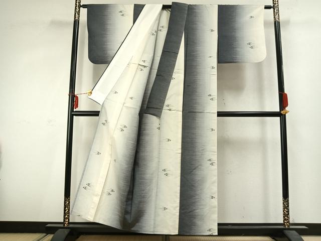 平和屋着物▽上質な紬 単衣 飛鳥文 正絹 逸品 AABC3872fy