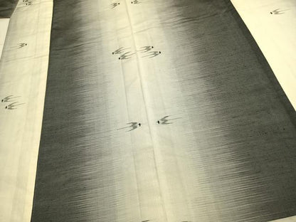 平和屋着物▽上質な紬 単衣 飛鳥文 正絹 逸品 AABC3872fy