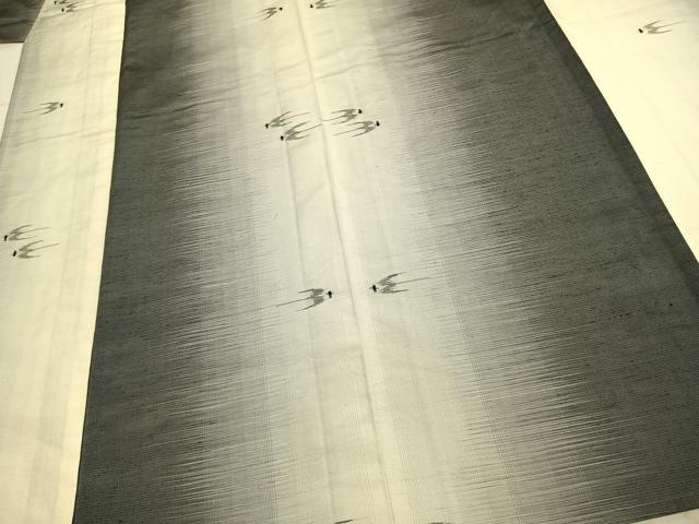 平和屋着物▽上質な紬 単衣 飛鳥文 正絹 逸品 AABC3872fy