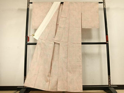 平和屋着物▽お召 単衣 亀甲文様 正絹 逸品 AABC3873fy