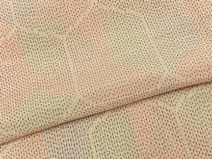 平和屋着物▽お召 単衣 亀甲文様 正絹 逸品 AABC3873fy