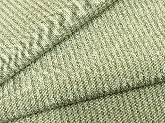 平和屋着物▽お召　単衣　縞　正絹　逸品　AABC3875fy