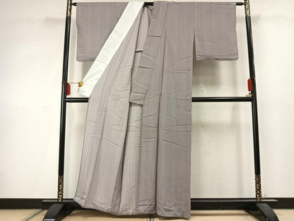 平和屋着物▽小紋 単衣 縞 洗える着物 AABC3879fy