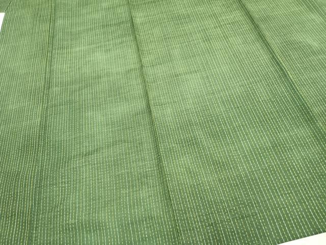 平和屋着物▽上質な紬 単衣 変わり縞 正絹 逸品 AABC3881fy