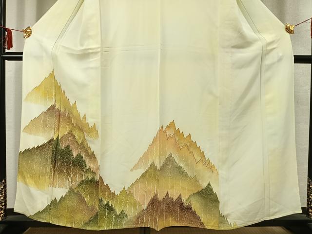 平和屋着物▽訪問着 単衣 樹林文 金彩 正絹 逸品 AABC3882fy