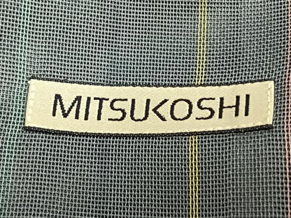 平和屋着物▽道行コート スリーシーズン 春夏秋 塵除け 縞 三越扱い ロング丈 正絹 逸品 AABC3883fy