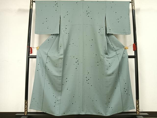 平和屋着物●東京友禅　菅有鬼一　小紋　舞花文　正絹　逸品　AABG4624fy 平和屋着物○東京友禅 菅有鬼一 小紋 舞花文 正絹 逸品 AABG4624fy