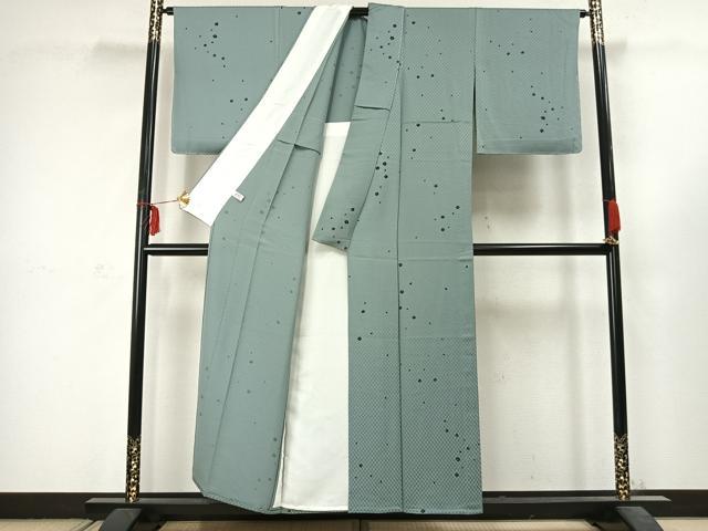 平和屋着物●東京友禅　菅有鬼一　小紋　舞花文　金彩　さが美扱い　正絹　逸品　CABD7324ut 平和屋着物▽東京友禅 菅有鬼一 小紋 単衣 舞花文 正絹