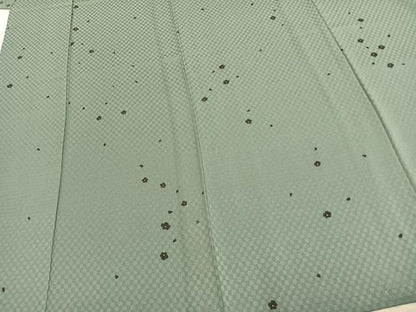 平和屋着物▽東京友禅 菅有鬼一 小紋 単衣 舞花文 正絹 逸品 未使用 AABC3885fy