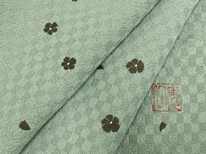 平和屋着物▽東京友禅 菅有鬼一 小紋 単衣 舞花文 正絹 逸品 未使用 AABC3885fy