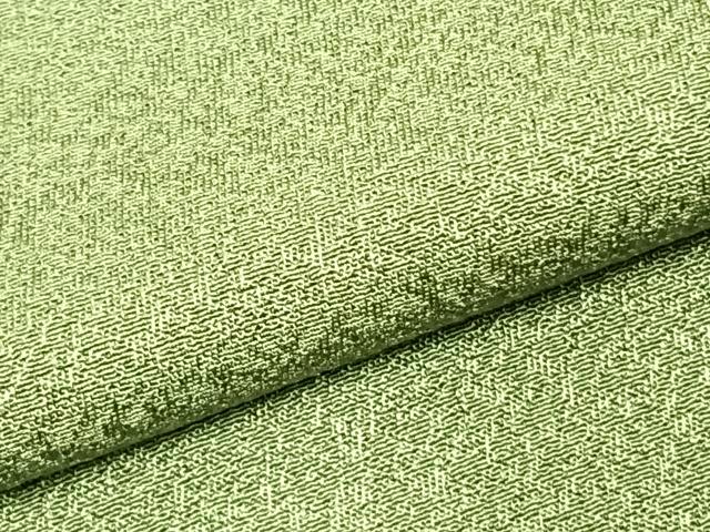 平和屋着物▽上質な色無地 単衣 草色 正絹 逸品 AABC3888fy