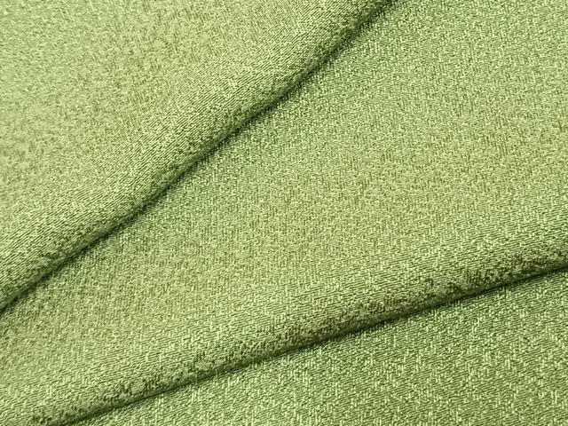 平和屋着物▽上質な色無地 単衣 草色 正絹 逸品 AABC3888fy