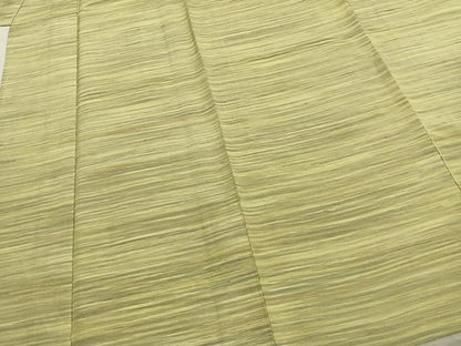 平和屋着物▽上質な紬 単衣 横縞 正絹 逸品 AABC3889fy