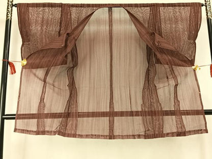 平和屋着物▽道行コート スリーシーズン 春夏秋 塵除け 変わり縞 正絹 逸品 AABC3897fy