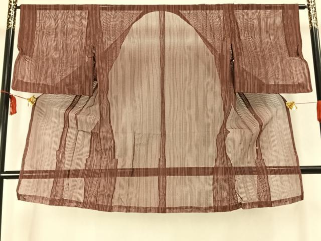 平和屋着物▽道行コート スリーシーズン 春夏秋 塵除け 変わり縞 正絹 逸品 AABC3897fy