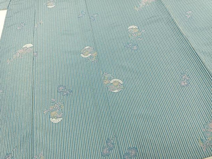 平和屋着物▽小紋 単衣 草花丸文 洗える着物 AABC3900fy