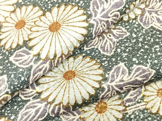 平和屋着物▽小紋 単衣 草花文 洗える着物 AABC3906fy