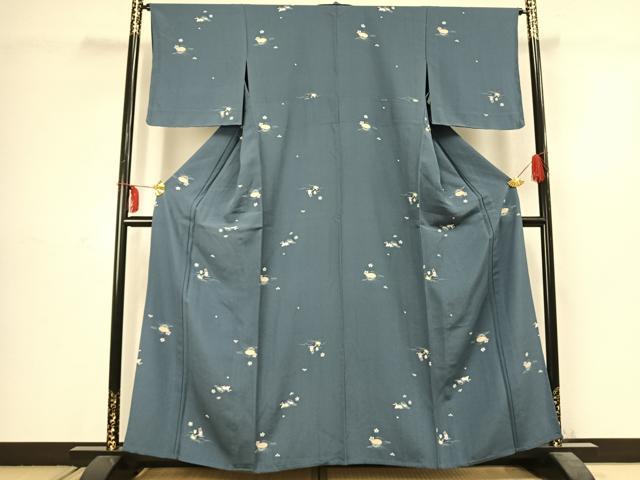 平和屋着物▽上質な小紋 単衣 日本昔話 正絹 逸品 未使用 AABC3909fy