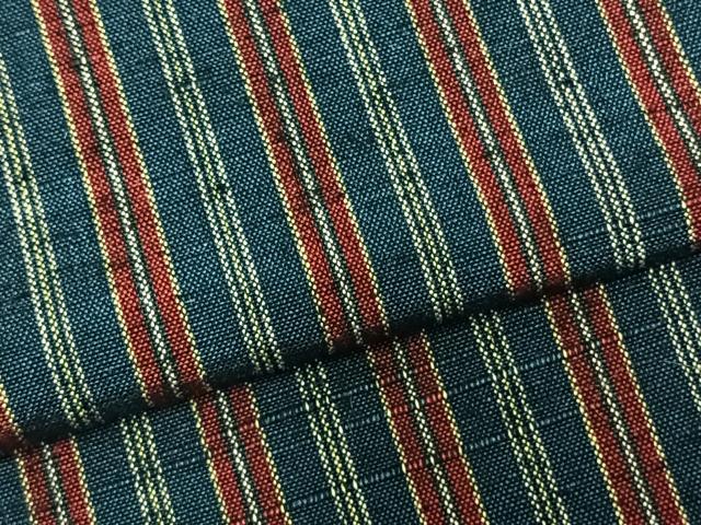 平和屋着物▽上質な紬 単衣 縞 正絹 逸品 AABC3916fy