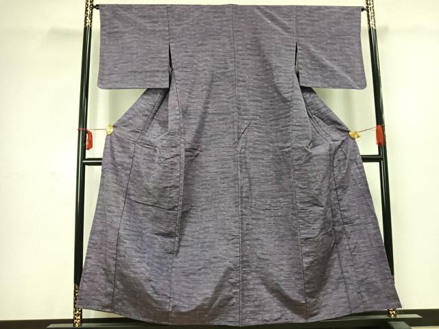 平和屋着物▽上質な紬 単衣 霞文 正絹 逸品 AABC3919fy