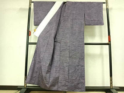 平和屋着物▽上質な紬 単衣 霞文 正絹 逸品 AABC3919fy