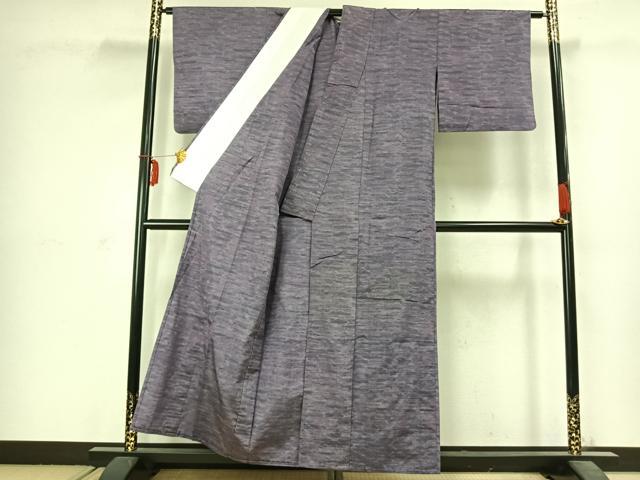 平和屋着物▽上質な紬 単衣 霞文 正絹 逸品 AABC3919fy