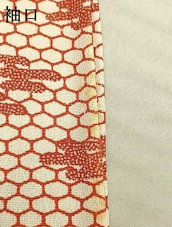 平和屋着物▽上質な小紋 単衣 幾何学文様 正絹 逸品 AABC3923fy