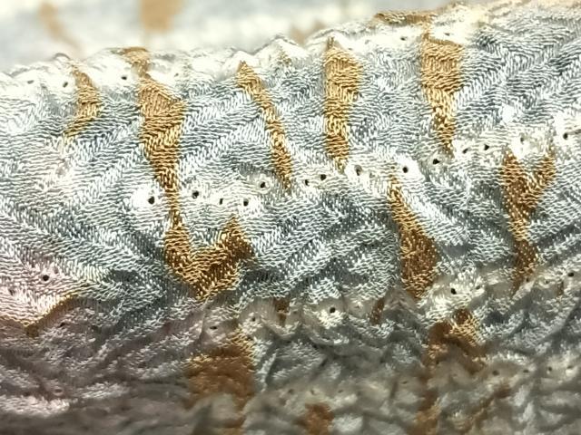 平和屋着物▽上質な小紋 単衣 絞り 流水文 正絹 逸品 AABC3931fy