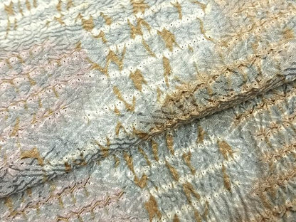 平和屋着物▽上質な小紋 単衣 絞り 流水文 正絹 逸品 AABC3931fy