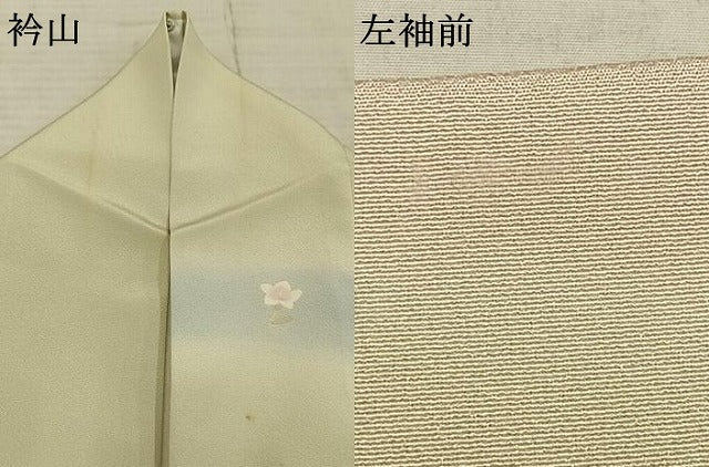 平和屋着物▽訪問着 単衣 駒刺繍 草花文 暈し染め 金彩 正絹 逸品 AABC3932fy
