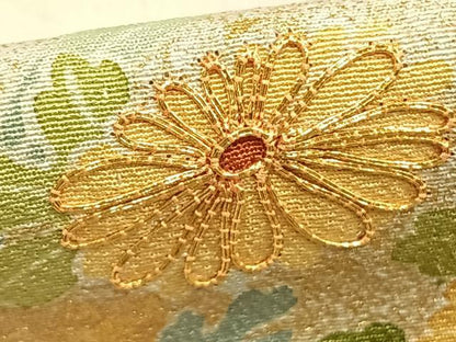 平和屋着物▽訪問着 単衣 駒刺繍 草花文 暈し染め 金彩 正絹 逸品 AABC3932fy
