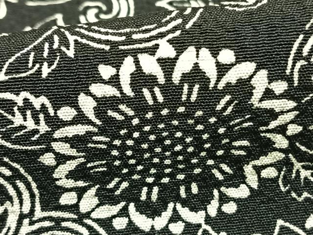 平和屋着物▽上質な小紋 単衣 型染め 花唐草文 正絹 逸品 AABC3936fy