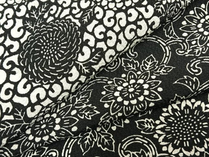 平和屋着物▽上質な小紋 単衣 型染め 花唐草文 正絹 逸品 AABC3936fy