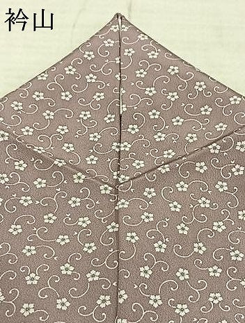 平和屋着物▽上質な小紋 単衣 花唐草文 正絹 逸品 AABC3937fy
