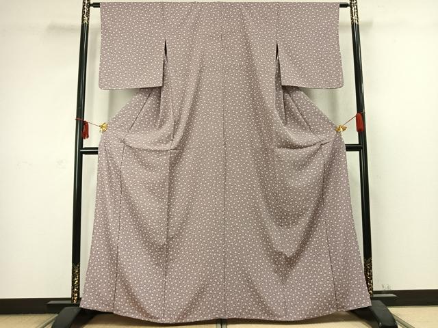 平和屋着物▽上質な小紋 単衣 花唐草文 正絹 逸品 AABC3937fy