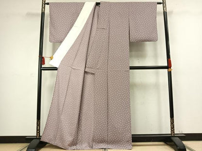 平和屋着物▽上質な小紋 単衣 花唐草文 正絹 逸品 AABC3937fy