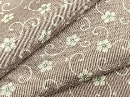 平和屋着物▽上質な小紋 単衣 花唐草文 正絹 逸品 AABC3937fy