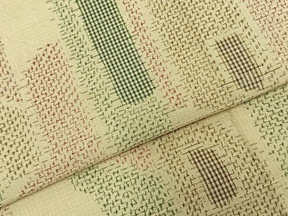 平和屋着物▽上質な紬 単衣 幾何学文様 正絹 逸品 AABC3943fy