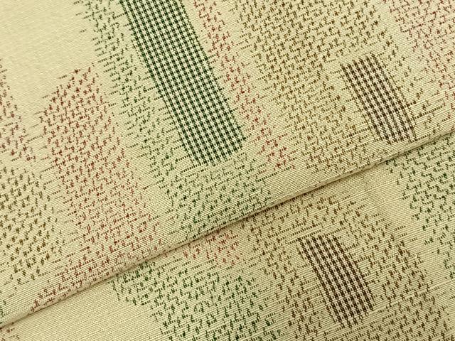 平和屋着物▽上質な紬 単衣 幾何学文様 正絹 逸品 AABC3943fy