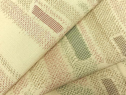 平和屋着物▽上質な紬 単衣 幾何学文様 正絹 逸品 AABC3943fy