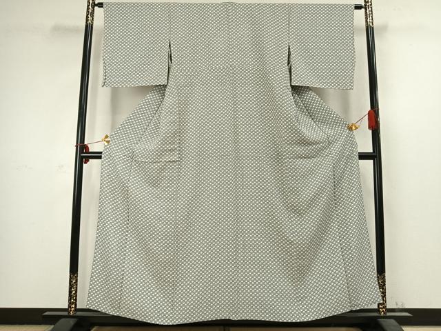 平和屋着物▽上質な小紋 単衣 巾着 正絹 逸品 AABC3944fy