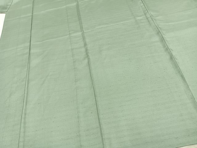 平和屋着物▽上質な色無地 単衣 紬地 薄萌葱色 正絹 逸品 AABC3946fy