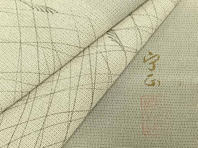 平和屋着物▽藤倉守正 本塩沢 単衣 市松文様 正絹 逸品 AABC3947fy