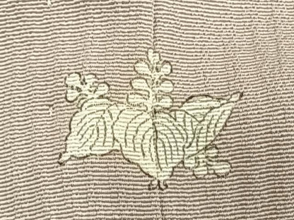 平和屋着物▽訪問着 単衣 刺繍 草花文 暈し染め 金銀糸 銀彩 正絹 逸品 AABC3950fy